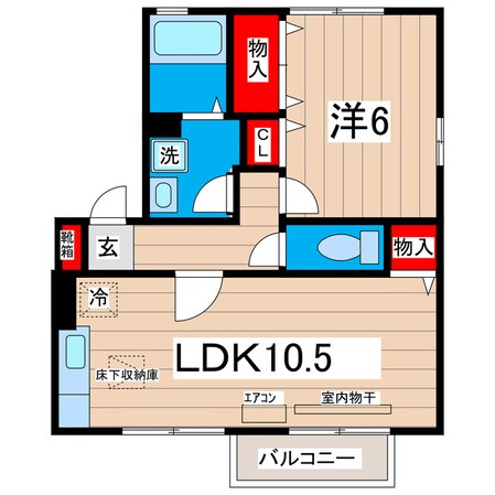 グリーンアレイＢ（大和）の物件間取画像